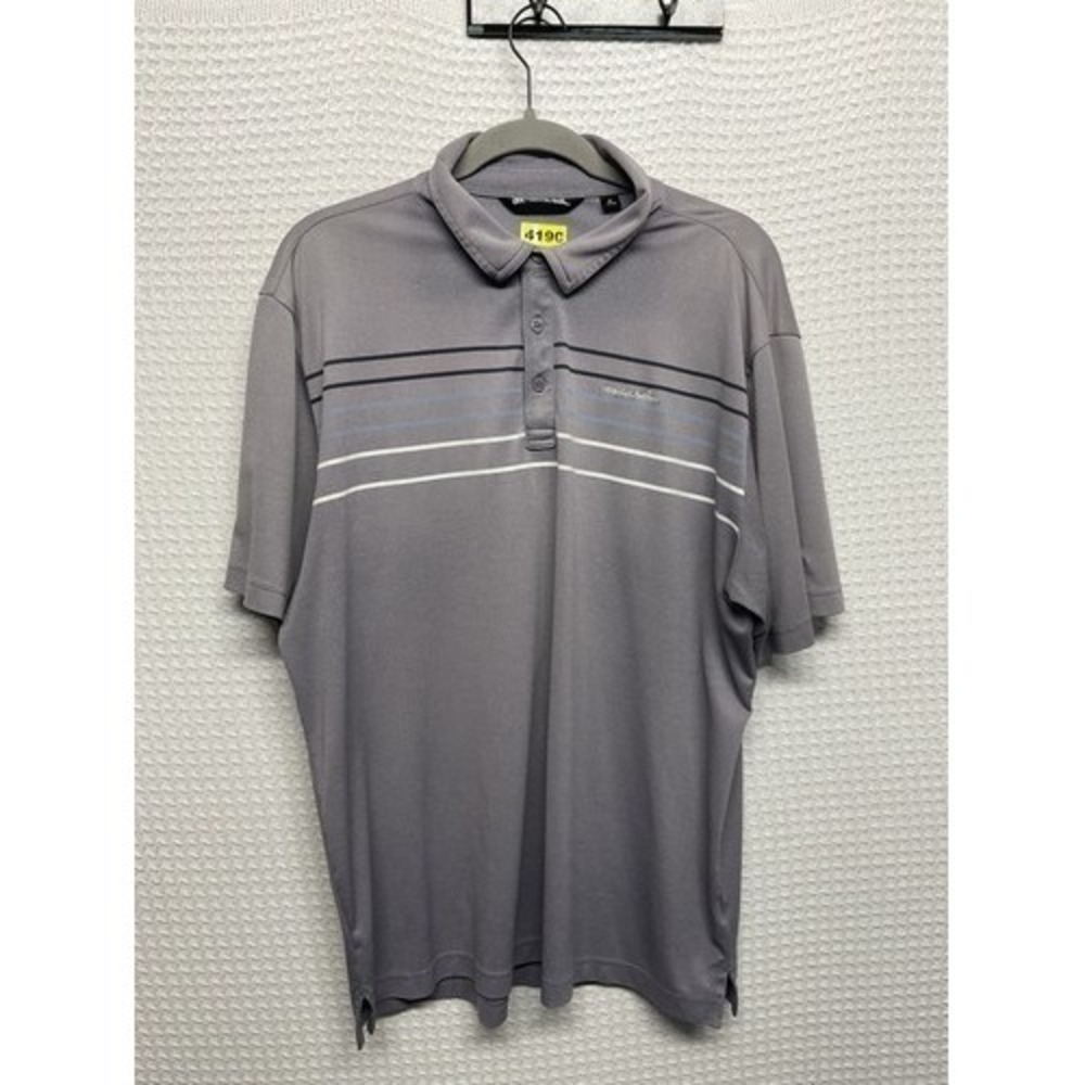 Travis Matthew Gray Snake Logo Short Sleeve‎ Golf Polo Shirt Men XL Vietnam